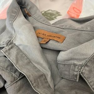 Soft gray, loose fitting, good quality